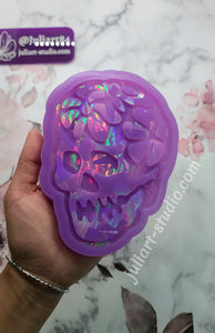 5.5 inch HOLO Floral Skull Silicone Mold for Resin