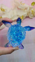 Load image into Gallery viewer, 4.2 inch Resin Crystal Sea Turtle in Saphire/Purple with Irredescent Shell
