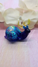 Load image into Gallery viewer, ONE Large Resin Snail with Irredescent Shell (in Saphire and Purple)

