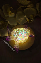 Load image into Gallery viewer, 4.2 inch Resin Crystal Sea Turtle in Blue and Purple with Irredescent Shell
