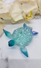Load image into Gallery viewer, 4.2 inch Resin Crystal Sea Turtle in Green/Blue/Purple with Irredescent Shell
