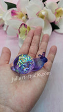 Load image into Gallery viewer, ONE Large Resin Snail with Irredescent Shell (Purple body)
