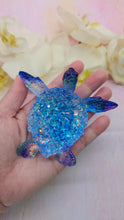 Load image into Gallery viewer, 4.2 inch Resin Crystal Sea Turtle in Saphire/Purple with Irredescent Shell
