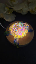Load image into Gallery viewer, 4.2 inch Resin Crystal Sea Turtle with Irredescent Shell   (add-on LED Light Base available)
