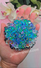 Load image into Gallery viewer, 4 inch Resin Crystal Dahlia (Colorful Dichroic Background)
