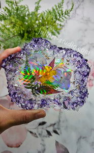 5.5 inch HOLO Crystal Edge Agate Dish Silicone Mold for Resin casting