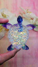 Load image into Gallery viewer, 4.2 inch Resin Crystal Sea Turtle in Saphire/Green/Purple with Irredescent Shell
