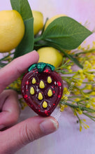 Load image into Gallery viewer, 2 inch Strawberry Worry Stone Silicone Mold for Resin
