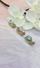 Load image into Gallery viewer, (Set of 3) Mini Resin Snails with Irredescent Shells
