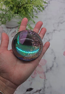 Custom Listing - Dichroic Crystal and Moon Dome on LED Light Base
