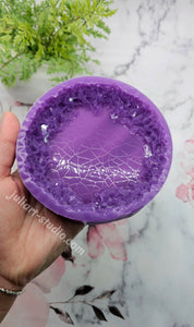 4.5 inch Round Crackled Crystal Edge Silicone Mold for Resin casting