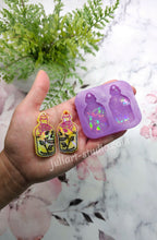 Load image into Gallery viewer, 2 inch HOLO Skull Rose Potion Earrings Silicone Mold for Resin
