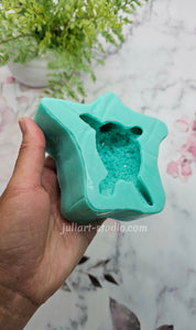 4.2 inch Crystal Sea Turtle Silicone Mold for Resin casting