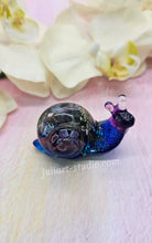 Load image into Gallery viewer, ONE Large Resin Botanical Snail (in Saphire/Purple color)
