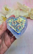 Load image into Gallery viewer, 3 inch Resin Crystal Heart with Irredescent Background
