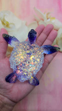 Load image into Gallery viewer, 4.2 inch Resin Crystal Sea Turtle in Saphire/Green/Purple with Irredescent Shell
