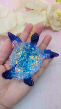 Load image into Gallery viewer, 4.2 inch Resin Crystal Sea Turtle in Saphire/Purple with Irredescent Shell
