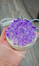 Load image into Gallery viewer, 4 inch Amethyst Resin Crystal Dahlia LED Light

