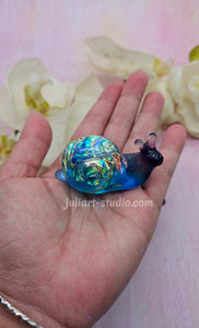 ONE Large Resin Snail with Irredescent Shell (in Blue/Purple body)