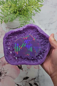 5.5 inch HOLO Crystal Edge Agate Dish Silicone Mold for Resin casting