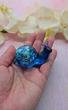 Load image into Gallery viewer, ONE Large Resin Snail with Irredescent Shell (in Blue/ Purple)
