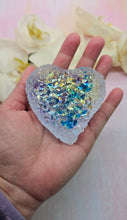 Load image into Gallery viewer, 3 inch Resin Crystal Heart with Irredescent Background
