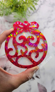 4.25 inch HOLO Bauble Ornament (Style 1) Silicone Mold for Resin