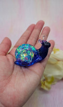 Load image into Gallery viewer, ONE Large Resin Snail with Irredescent Shell (in Blue/ Purple)
