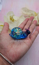 Load image into Gallery viewer, ONE Large Resin Snail with Irredescent Shell (in Blue/Purple body)
