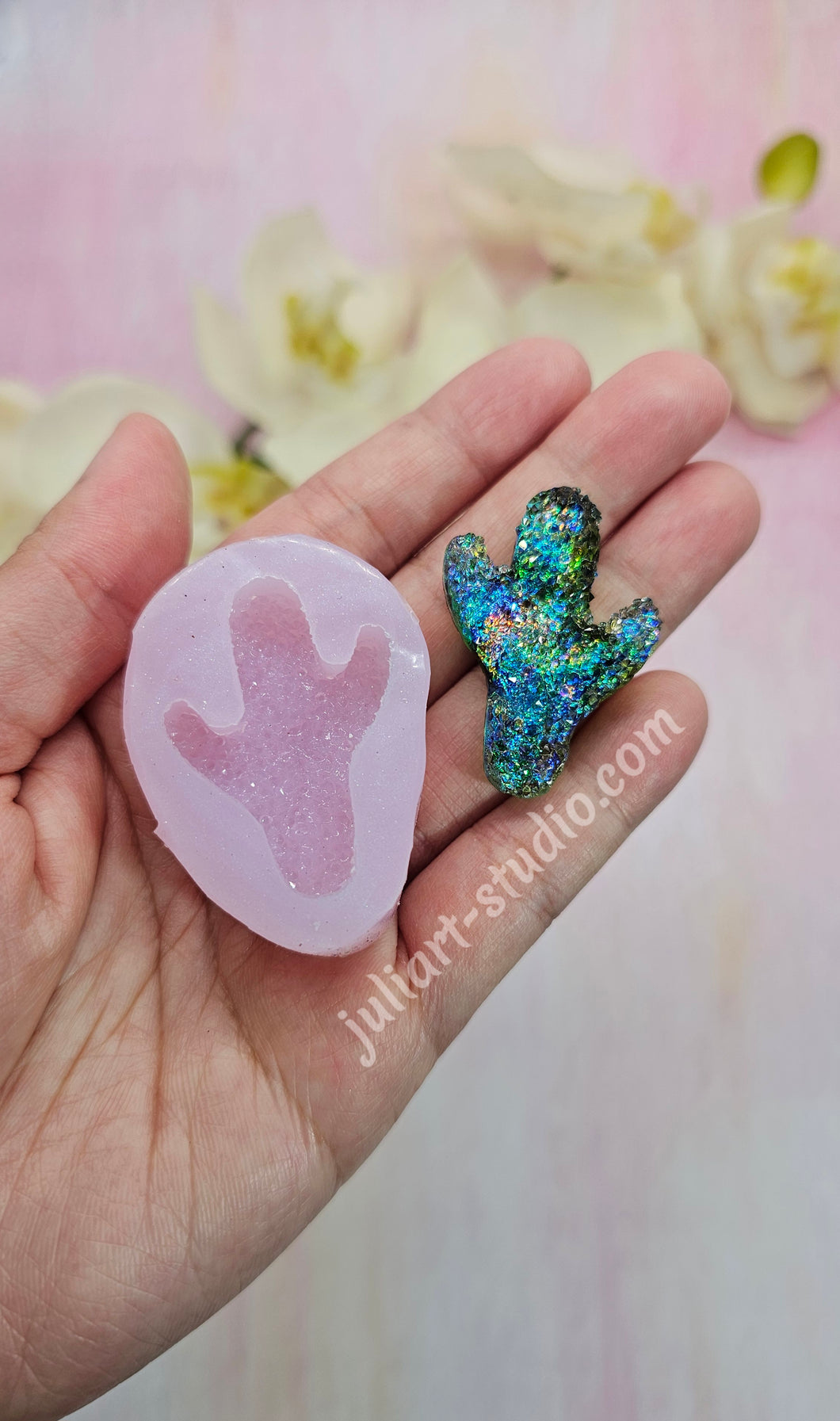 1.5 inch Druzy Cactus Silicone Mold for Resin casting