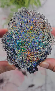 Custom Listing - Dichroic Crystal and Moon Dome on LED Light Base