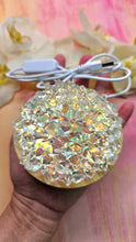 Load image into Gallery viewer, Clear Irredescent Resin Crystal Dahlia LED Light
