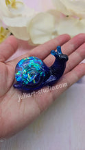 Load image into Gallery viewer, ONE Large Resin Snail with Irredescent Shell (in Saphire and Purple)
