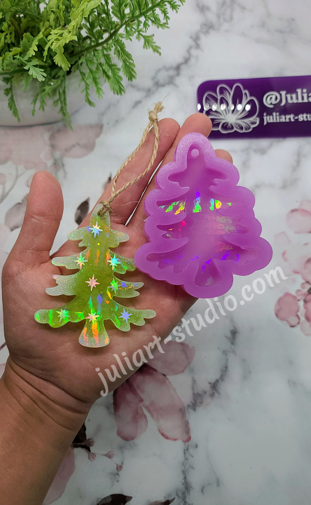 3 inch HOLO Small Pine Tree Silicone Mold for Resin