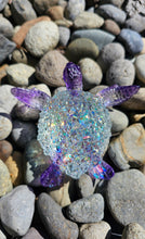Load image into Gallery viewer, 4.2 inch Resin Crystal Sea Turtle in Purple with Irredescent Shell
