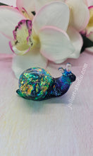 Load image into Gallery viewer, ONE Large Resin Snail with Irredescent Shell (in Saphire Blue/Green/Purple)
