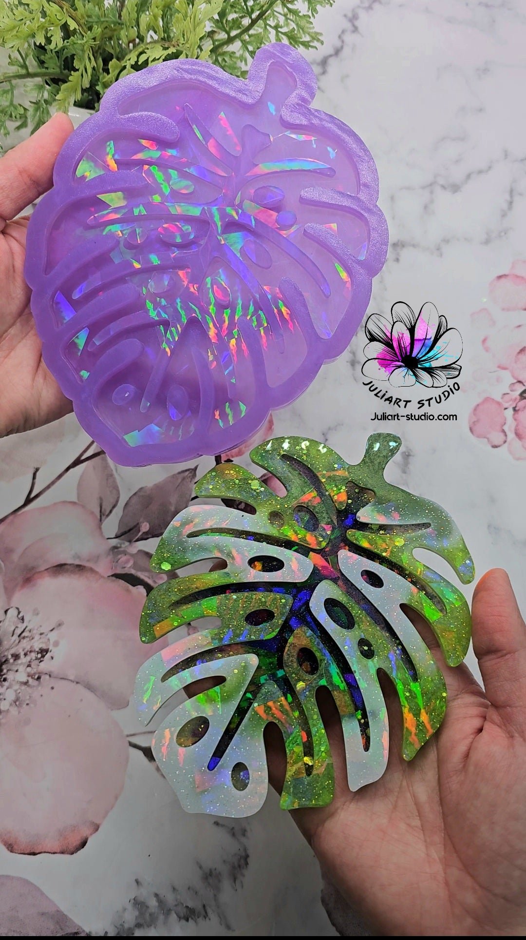 6 inch HOLO Monstera Leaf Silicone Mold for Resin – JuliArtStudio