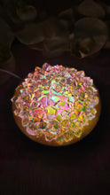 Load image into Gallery viewer, Clear Irredescent Resin Crystal Dahlia LED Light
