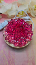 Load image into Gallery viewer, 4 inch Resin Crystal Dahlia LED Light in Irredescent Red
