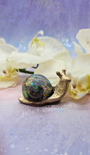 Load image into Gallery viewer, ONE Large Resin Snail with Irredescent Shell (Golden body)
