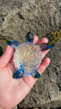 Load image into Gallery viewer, 4.2 inch Resin Crystal Sea Turtle with Irredescent Shell   (add-on LED Light Base available)
