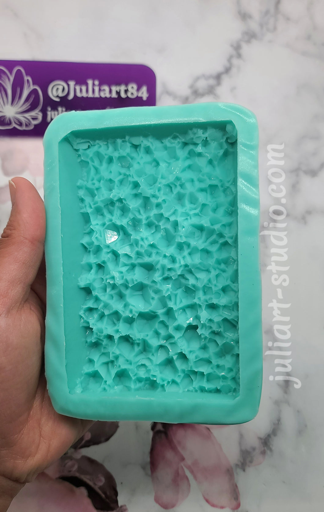 4.3 inch Rectangular Crystal Block Silicone Mold for resin casting
