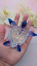Load image into Gallery viewer, 4.2 inch Resin Crystal Sea Turtle in Saphire/Purple with Irredescent Shell
