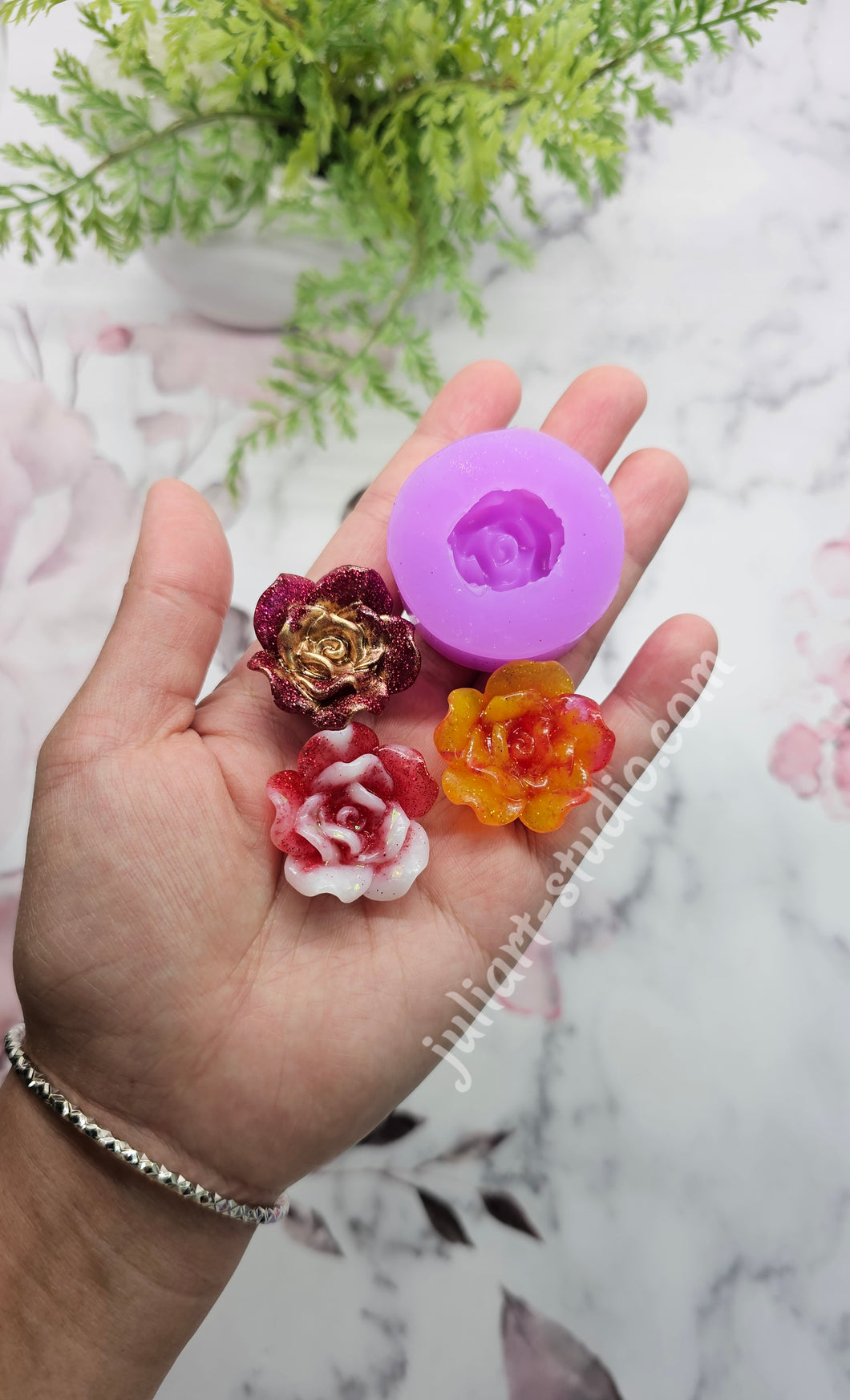 1.3 inch 3D Rose Flower Silicone Mold for Resin