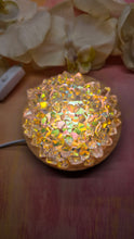 Load image into Gallery viewer, Clear Irredescent Resin Crystal Dahlia LED Light

