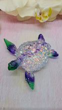 Load image into Gallery viewer, 4.2 inch Resin Crystal Sea Turtle in Green/Purple with Irredescent Shell
