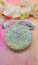 Load image into Gallery viewer, 4 inch Resin Crystal Dahlia LED Light (Light Blue with HOLO Background)
