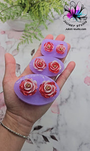 Small/ Medium/ Large 3D Rose Earrings Silicone Mold for Resin