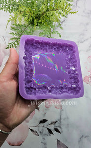 4 inch HOLO Crystal Edge (SQUARE) Silicone Mold for Resin casting