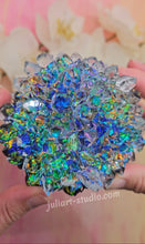 Load image into Gallery viewer, 4 inch Resin Crystal Dahlia (Colorful Dichroic Background)
